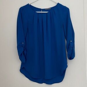 Staccato Cobalt Blue Blouse with Buttoned Sleeves